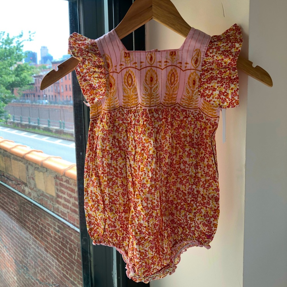 Pink Chicken size 2T romper